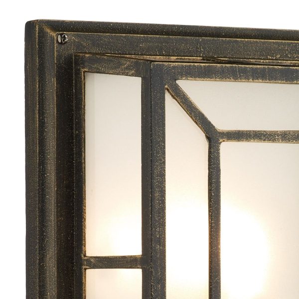 Trent Wall Bracket Black Gold IP44 - Image 2