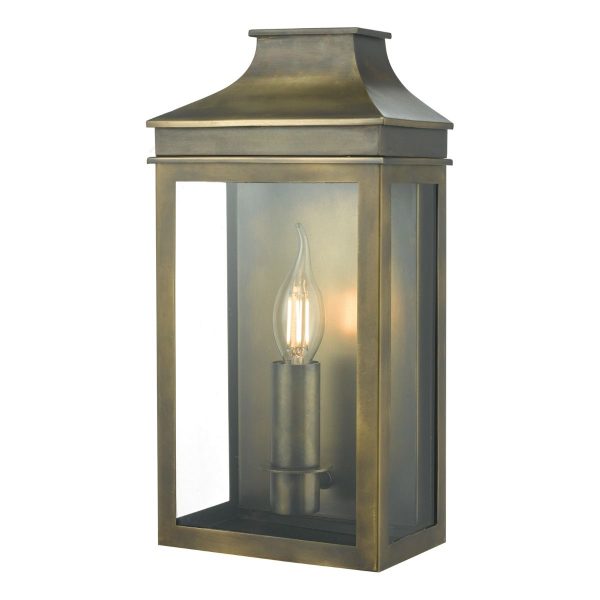 Vapour Coach Lantern Wall Light Weathered Brass IP44