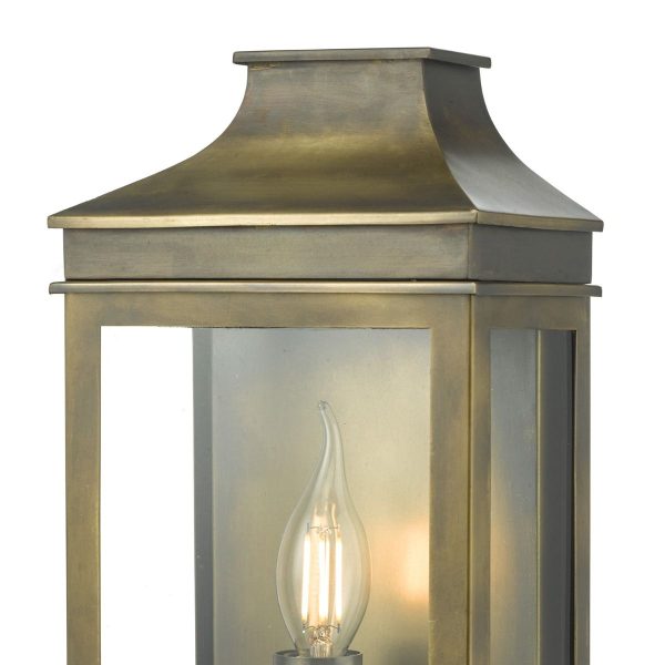 Vapour Coach Lantern Wall Light Weathered Brass IP44 - Image 3