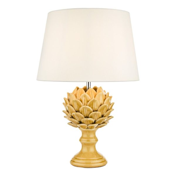 Violetta Table Lamp Yellow Ceramic With Shade