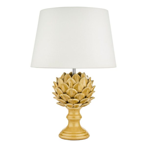 Violetta Table Lamp Yellow Ceramic With Shade - Image 2