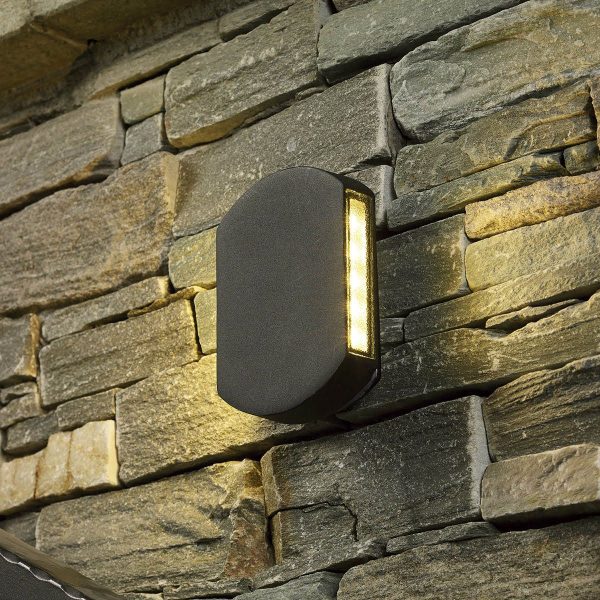 Vulcan Wall Light Gun Metal Grey IP44 LED - Image 5