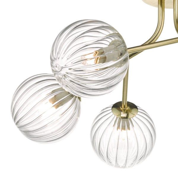 Yiska 6lt Semi Flush Gold & Glass - Image 3