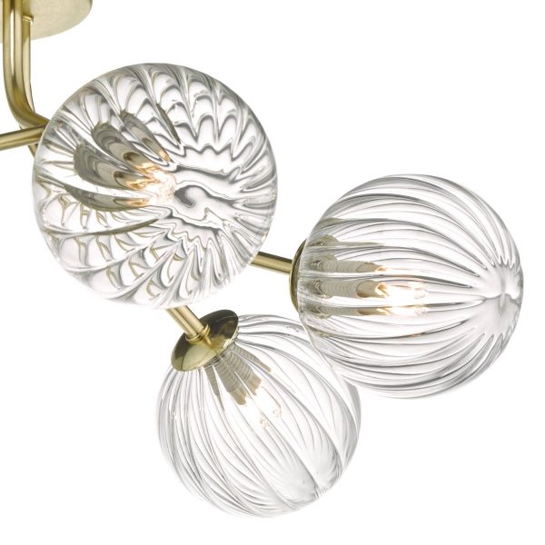 Yiska 6lt Semi Flush Gold & Glass - Image 4