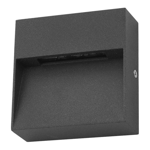 Yukon Outdoor Wall Light Square Eyelid Anthracite IP65 LED - Image 2