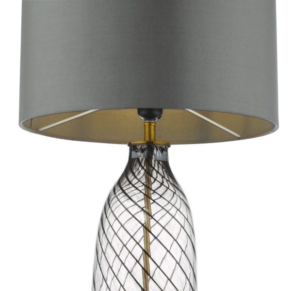 Zeya Grey Faux Silk Drum Shade 37cm - Image 3